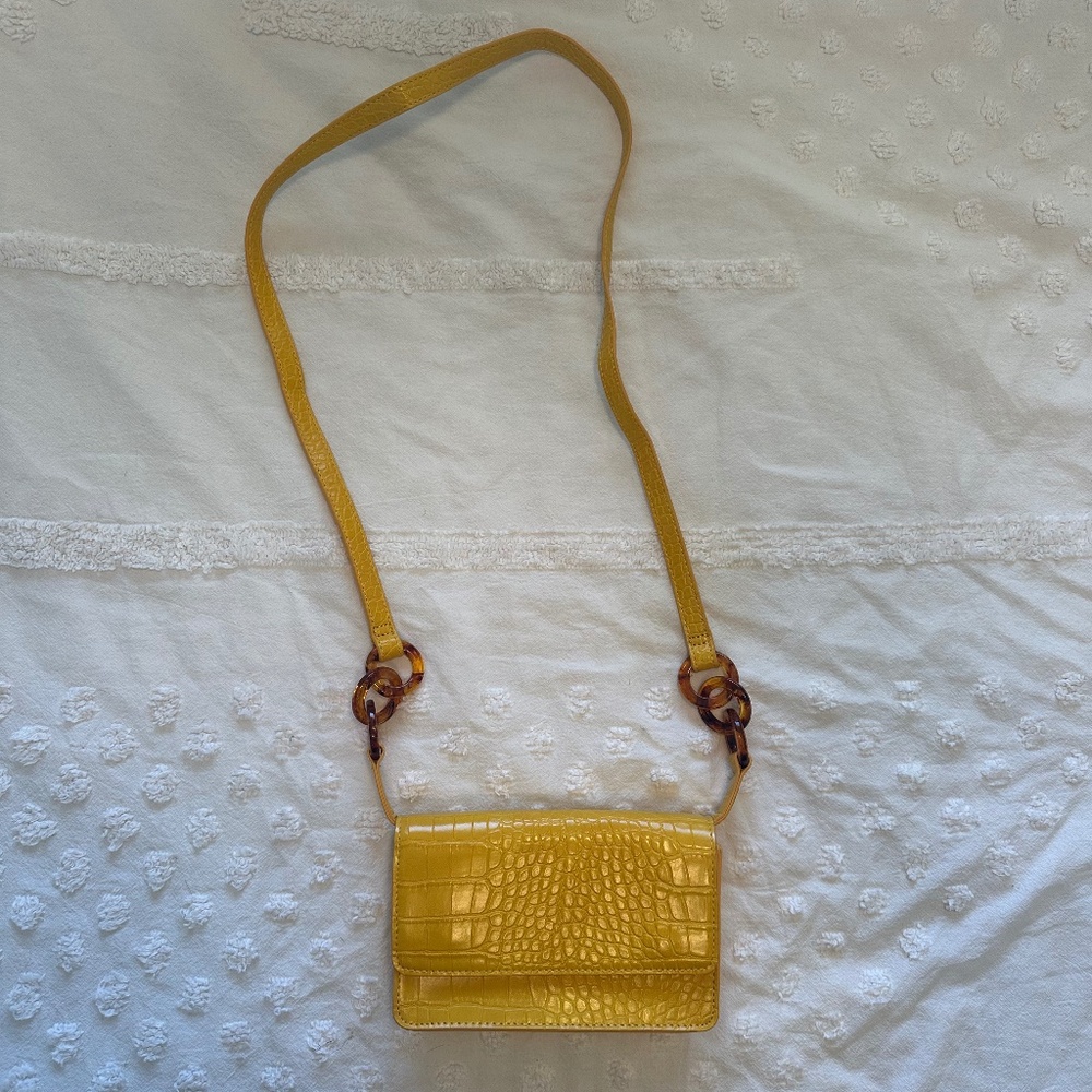 Yellow Crocodile Crossbody